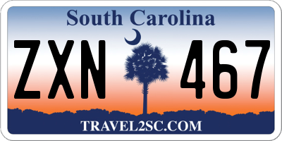 SC license plate ZXN467