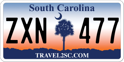 SC license plate ZXN477