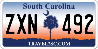 SC license plate ZXN492