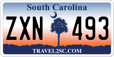 SC license plate ZXN493