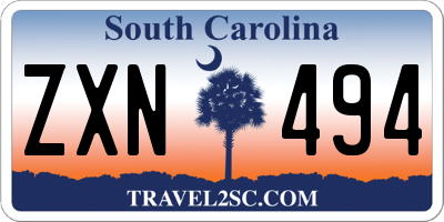 SC license plate ZXN494