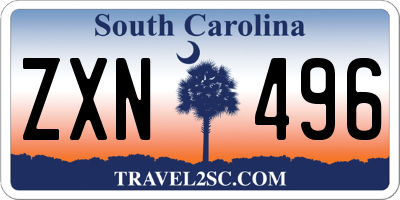 SC license plate ZXN496