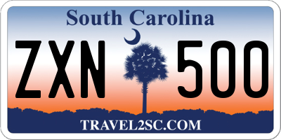 SC license plate ZXN500