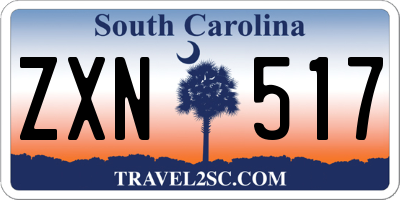 SC license plate ZXN517