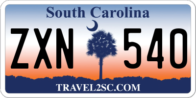 SC license plate ZXN540