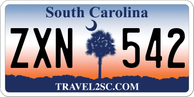 SC license plate ZXN542