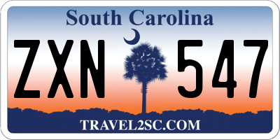 SC license plate ZXN547