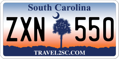 SC license plate ZXN550