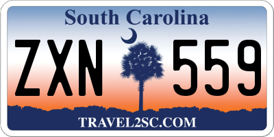 SC license plate ZXN559