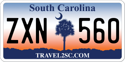 SC license plate ZXN560