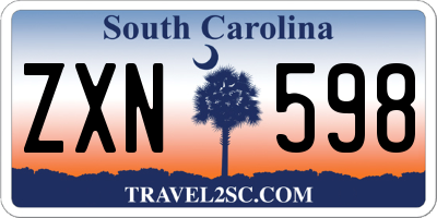 SC license plate ZXN598