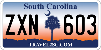 SC license plate ZXN603