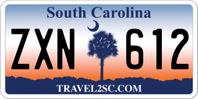 SC license plate ZXN612