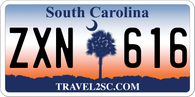 SC license plate ZXN616