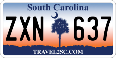 SC license plate ZXN637