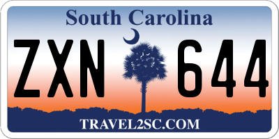 SC license plate ZXN644