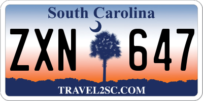 SC license plate ZXN647
