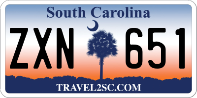 SC license plate ZXN651