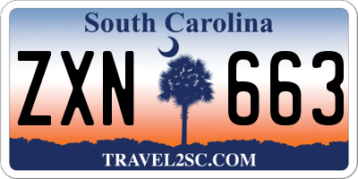 SC license plate ZXN663