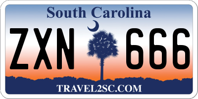 SC license plate ZXN666