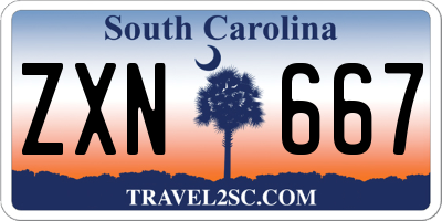 SC license plate ZXN667