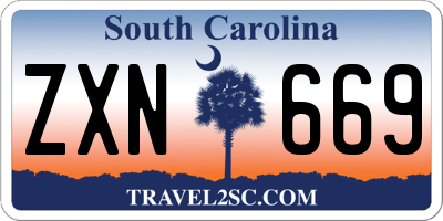 SC license plate ZXN669