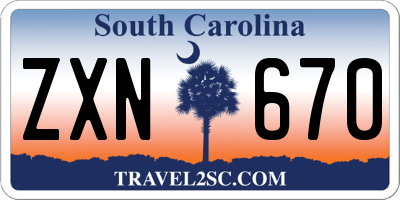 SC license plate ZXN670