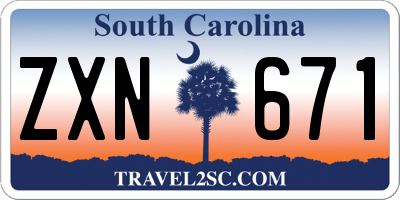 SC license plate ZXN671