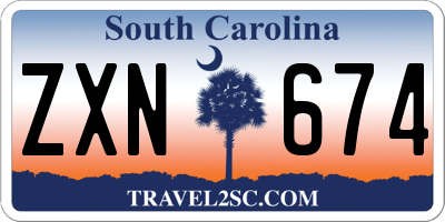 SC license plate ZXN674