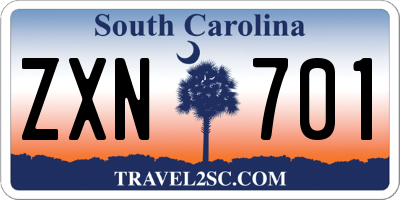SC license plate ZXN701