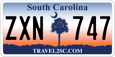 SC license plate ZXN747