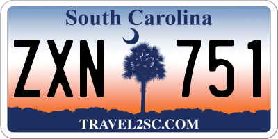SC license plate ZXN751