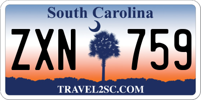 SC license plate ZXN759