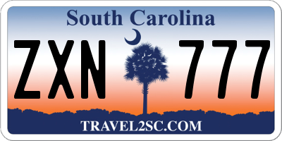 SC license plate ZXN777
