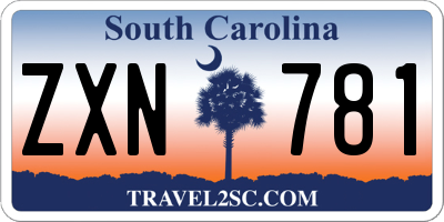 SC license plate ZXN781