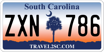SC license plate ZXN786