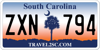 SC license plate ZXN794