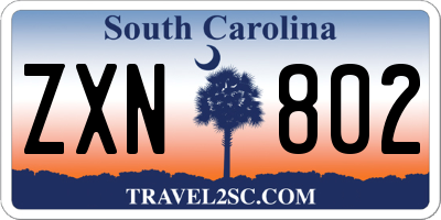 SC license plate ZXN802