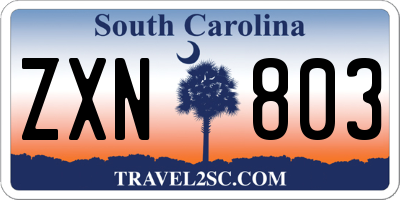 SC license plate ZXN803
