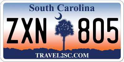 SC license plate ZXN805