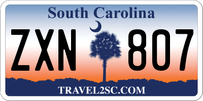 SC license plate ZXN807