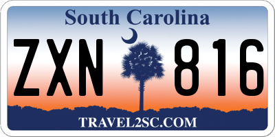 SC license plate ZXN816