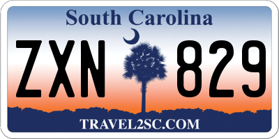 SC license plate ZXN829