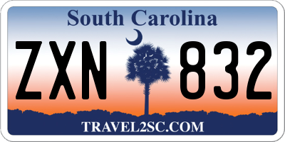SC license plate ZXN832