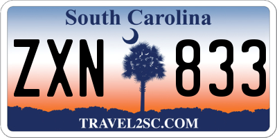 SC license plate ZXN833