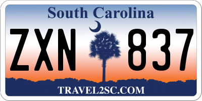 SC license plate ZXN837