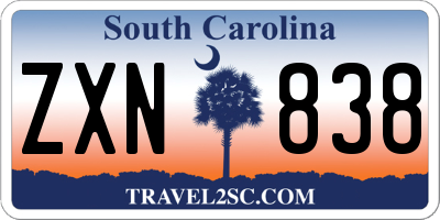 SC license plate ZXN838