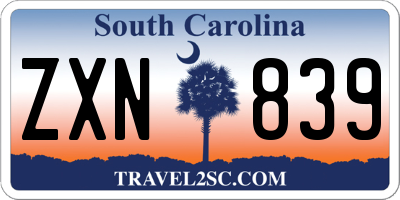 SC license plate ZXN839