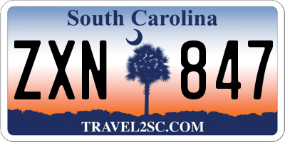 SC license plate ZXN847