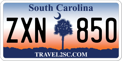SC license plate ZXN850